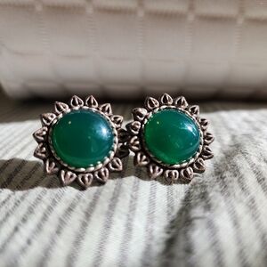 Elegant Green Stud Earrings